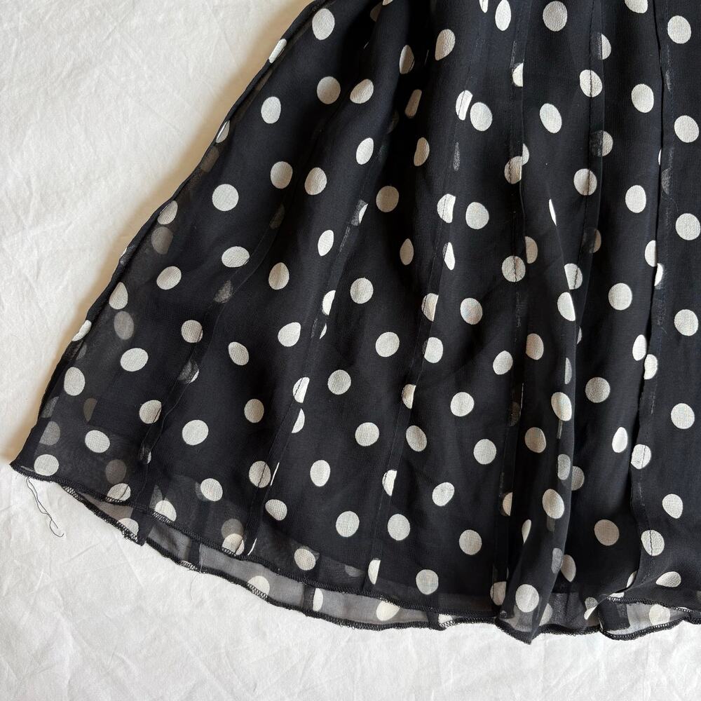 y2k silk polka dot cami ICE 100% silk babydoll top size large - Picture 2 of 8